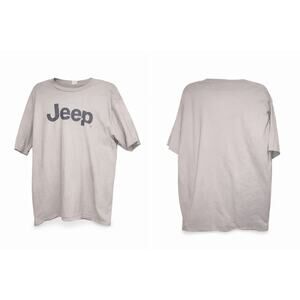Jeep size XL Mens tshirt taupe light gray port company